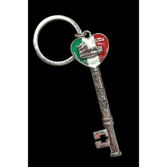 Rome Italy Souvenir Double Sided Key Shaped Keychain - Picture 1 of 4